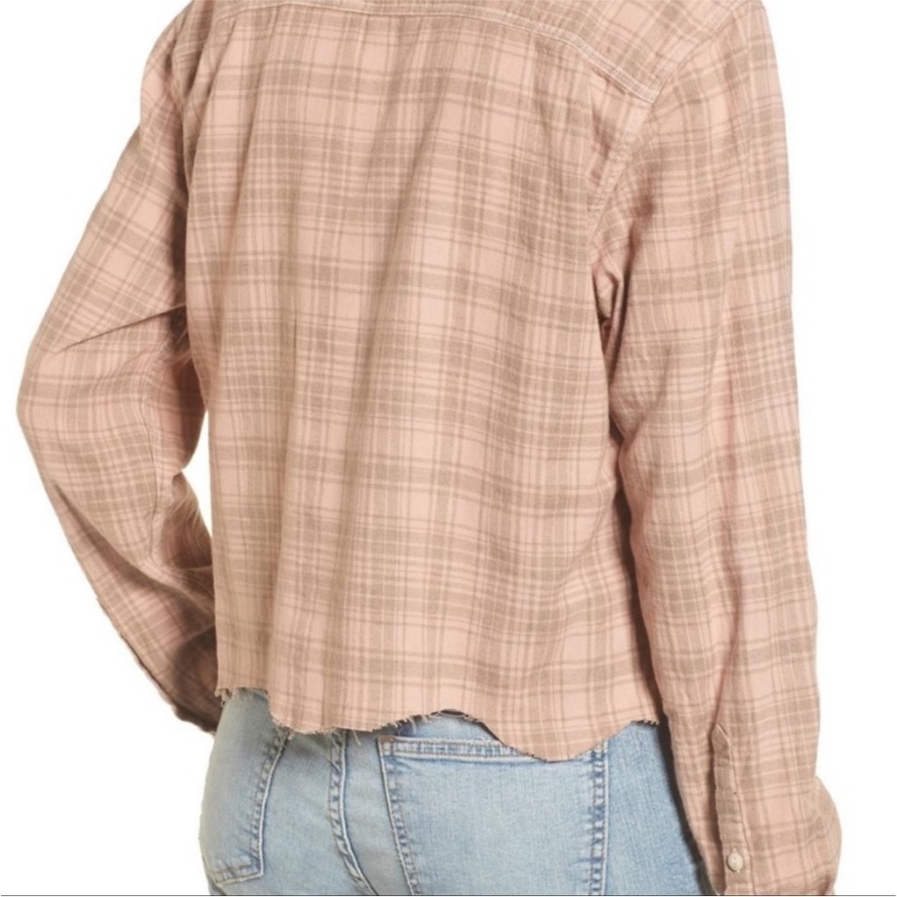 Current / Elliott Size 3 The Mell Shirt Painter Plaid Long Sleeve Large Brown L - Picture 2 of 12